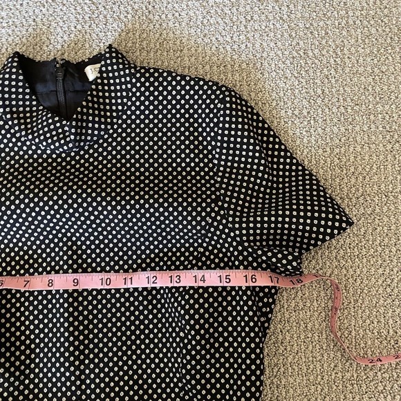 J. Crew Womens 2 Dress Black White with Gold Filigree Sparkle Size 2 Midi - Picture 12 of 13